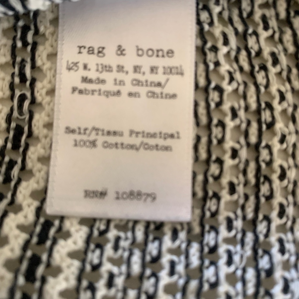 Rag And Bone Black White Stripe Semi-Sheer Cold S… - image 7